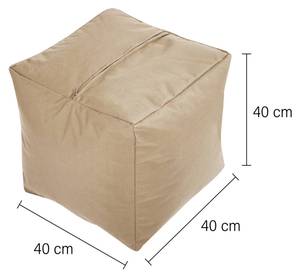 Sitzsack-Hocker Pouf "Cube" 40x40x40cm Beige