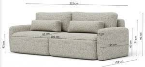 Schlafsofa TARNER Braun - Textil - 232 x 90 x 110 cm