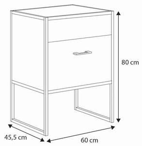 Schrank unter waschbecken AURA CUW60 1D Beige - Holzwerkstoff - Kunststoff - 60 x 80 x 46 cm