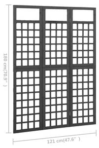 Paravent 3006247 Schwarz - Breite: 121 cm