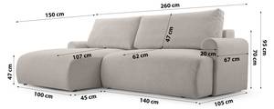 Ecksofa Bordon Beige