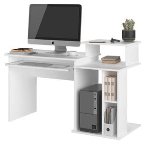 Schreibtisch Jan Weiß Weiß - Holzwerkstoff - 130 x 87 x 55 cm