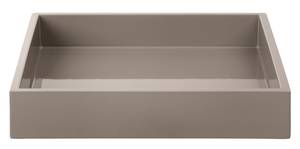 Lacktablett small warm grey Grau - Holzwerkstoff - Kunststoff - 19 x 4 x 19 cm