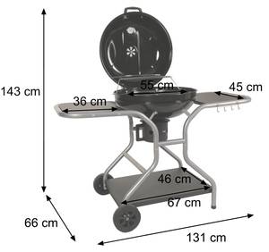 Grillwagen N16 Schwarz - Metall - 131 x 143 x 66 cm