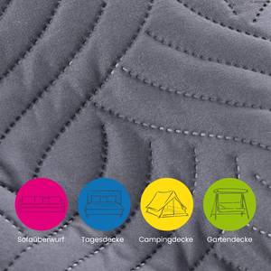 XXL-Tagesdecke zweifarbig Grau - Textil - 220 x 1 x 240 cm