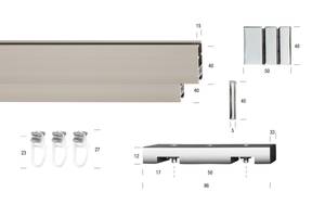 Gardinenstange Flat 2 lfg. Grau - Silber - Breite: 450 cm