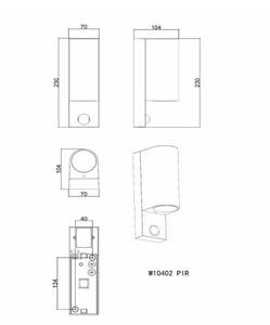 Wandleuchte ZARO IR Schwarz - Metall - 7 x 23 x 11 cm