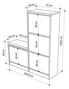 Schuhschrank Dude Beton Dekor