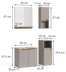 Badmöbel-Kombination Marelle 47699 Beige - Braun - Holzwerkstoff - 60 x 57 x 35 cm