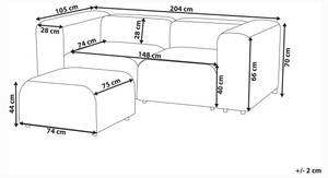 2-Sitzer Sofa FALSTERBO Dunkelgrau - Grau - Naturfaser