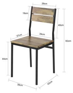 Esstisch + 4 x Stühle OGT28-N+FST72-Nx4 Braun - Holzwerkstoff - 110 x 76 x 70 cm
