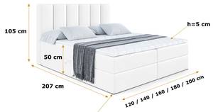 Boxspringbett BOXI1 Hochglanz Weiß - Breite: 120 cm - H3