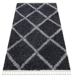 Tapis Union 3482 Treillis Gris Franges 140 x 190 cm