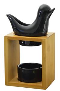 Parfümbrenner Keramik  Bambus-Birdy Noir Schwarz - Holz teilmassiv - 8 x 17 x 11 cm