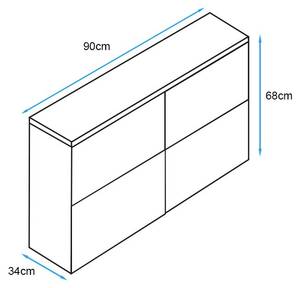 Sideboard Zoël Weiß - Holzwerkstoff - 90 x 68 x 34 cm