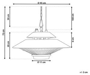 Terrassenstrahler MERAPI Schwarz - Metall - 44 x 196 x 44 cm