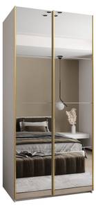 Armoire Lux 2 Doré - Blanc - Largeur : 110 cm