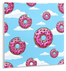 Selbstklebende Fliesen (9 St.) Donuts Blau - Kunststoff - 30 x 30 x 1 cm