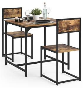 Esszimmerstuhl Fyrk 2er Set Schwarz - Braun - Holzwerkstoff - 40 x 90 x 40 cm