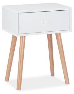 Table de nuit scandinave Marron - Blanc - Bois manufacturé - 42 x 55 x 30 cm