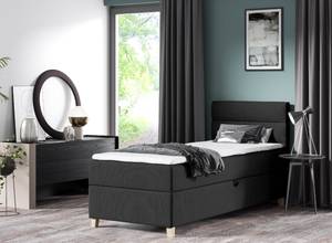 Boxspringbett Einzelbett Vera Mini Schwarz - Breite: 70 cm