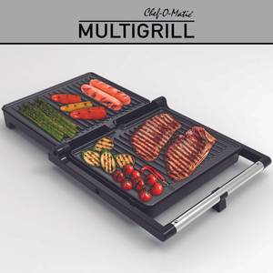 Kontaktgrill Chef O Matic Multigrill Schwarz - Kunststoff - 34 x 10 x 34 cm