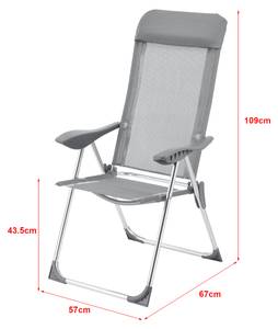 Lot de 2 Chaises de Jardin Errenteria Gris - Métal - 67 x 109 x 57 cm