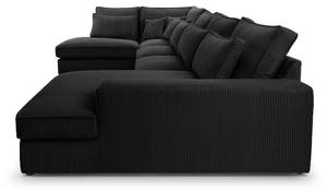 Ecksofa Burla U Schwarz - Holzwerkstoff - 176 x 93 x 398 cm