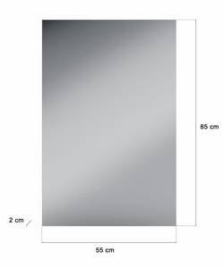 Spiegel I Hochwertige Spiegelfront Weiß - Holzwerkstoff - 55 x 85 x 2 cm