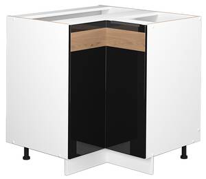 Eckschrank Fame-Line 45858 Hochglanz Schwarz - Weiß - Tiefe: 60 cm