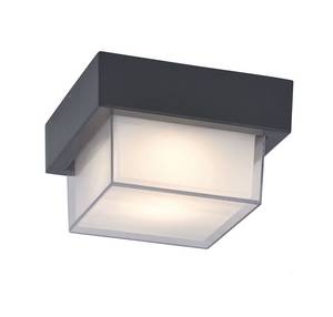 LED Außen Deckenlampe RGB+W Grau - Metall - 16 x 10 x 16 cm
