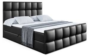 Boxspringbett RICAR-Z Hochglanz Schwarz - Breite: 200 cm - H3