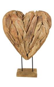 Sculpture en cœur DE Lawas Beige - Bois massif - 56 x 80 x 15 cm