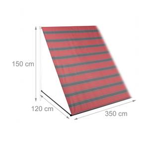 Fallarmmarkise in Grau-Rot Breite: 350 cm