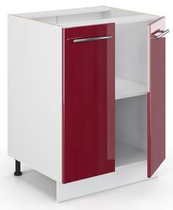 Meuble bas de cuisine Fame-Line 34773 Bordeaux brillant - Blanc