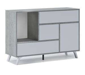 Sideboard WIND  Zement  Mattweiß Grau