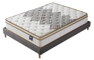 Bett+Taschenfederkernmatratze 120x190cm Grau - Naturfaser - 120 x 56 x 190 cm