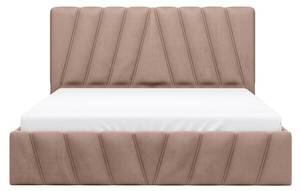 Bett mit Bettkasten LIDAMA Beige - Textil - 210 x 104 x 173 cm