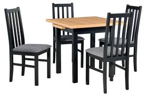 Esszimmer Set Bos 10 5-teilig Schwarz - Grau - Holzwerkstoff - 80 x 96 x 80 cm