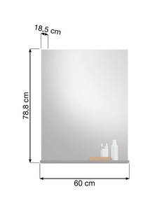 Spiegel Hochwertige Front & Korpus Grau Grau - Holzwerkstoff - 60 x 79 x 18 cm