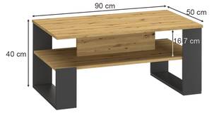 Couchtisch Nemo Anthrazit/Artisan Braun - Grau - Holzwerkstoff - 90 x 40 x 50 cm