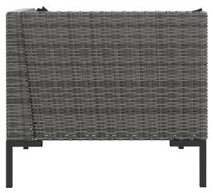 Gartensofa 318604 (2er Set) Grau - Metall - Polyrattan - 70 x 61 x 70 cm