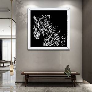 Wandbild Kristall Leopard 80 x 80 cm