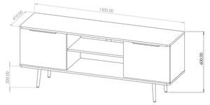 RTV-Schrank ELIO Schwarz - Braun - Holzwerkstoff - Metall - 150 x 60 x 41 cm