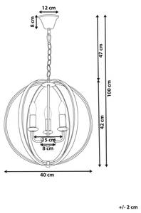 Lampe suspension TENOIRO Argenté - Métal - 40 x 100 x 40 cm