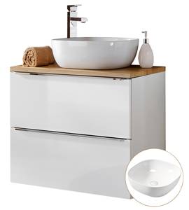 Waschtisch-Unterschrank 60cm mit Becken Weiß - Holzwerkstoff - 61 x 75 x 46 cm