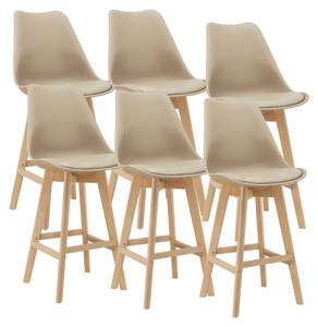 Lot de 6 Tabourets de Bar Lublin Beige