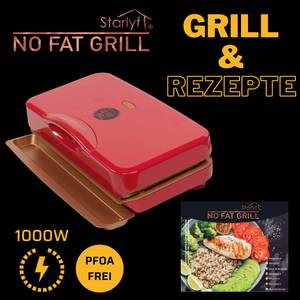 No Fat Grill - Kompaktgrill Mini Grill Rot - Kunststoff - 28 x 15 x 9 cm