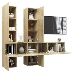 TV-Schrank 7er Set D405 Braun - Holzwerkstoff - 30 x 30 x 31 cm