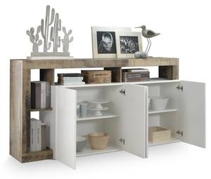 Buffet 4 Türen Frankfurt - L184 cm Beige - Cremeweiß - Weiß